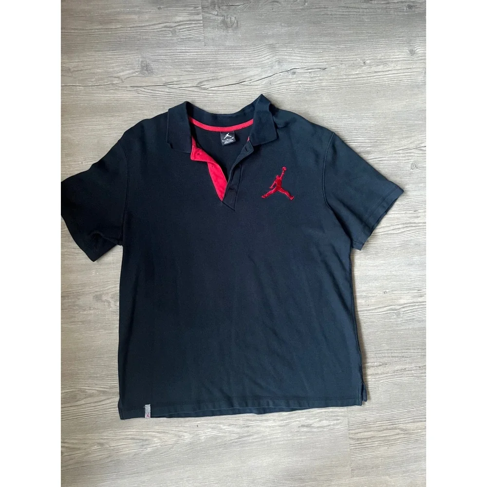 Air Jordan Men's Short Sleeve Polo Black Size XL